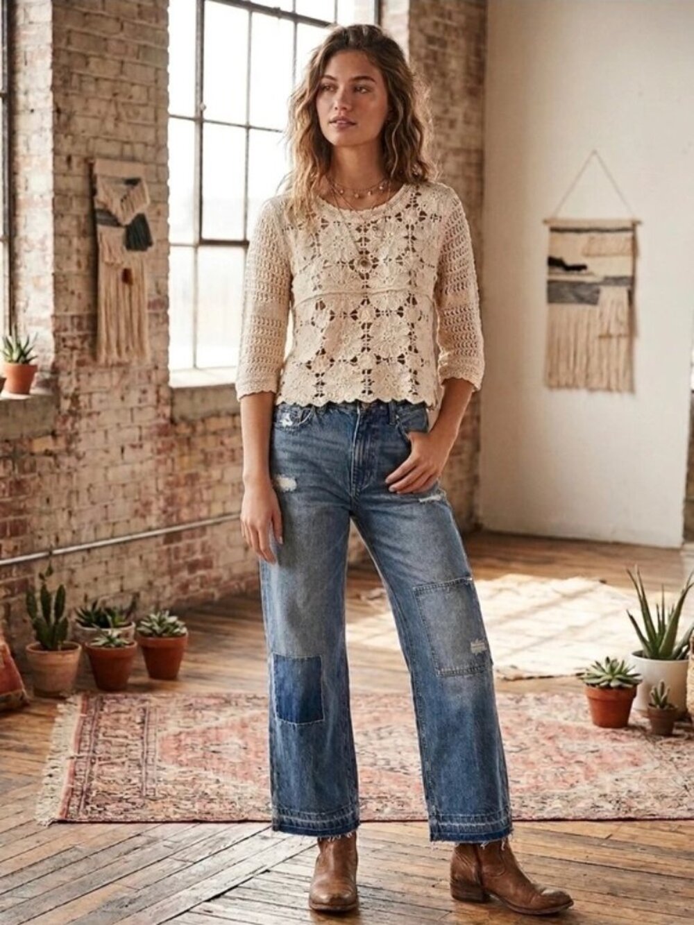 Ivory Lace Charm Crochet Top